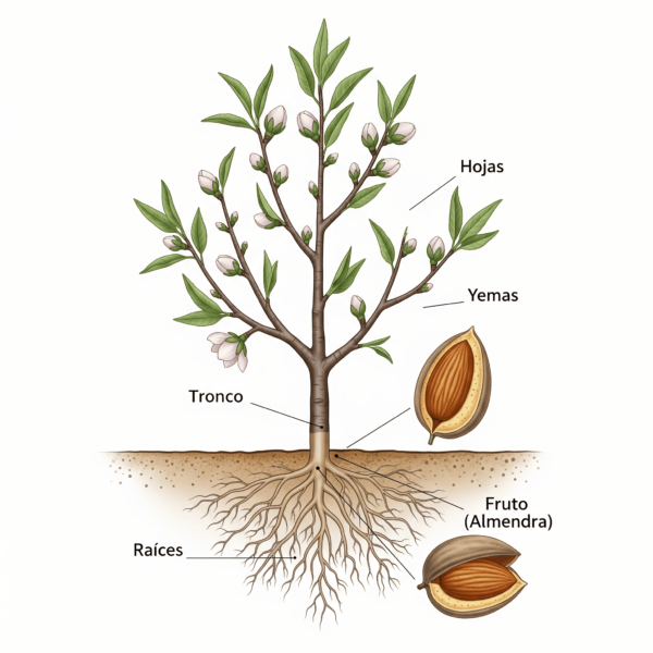 Partes de un almendro